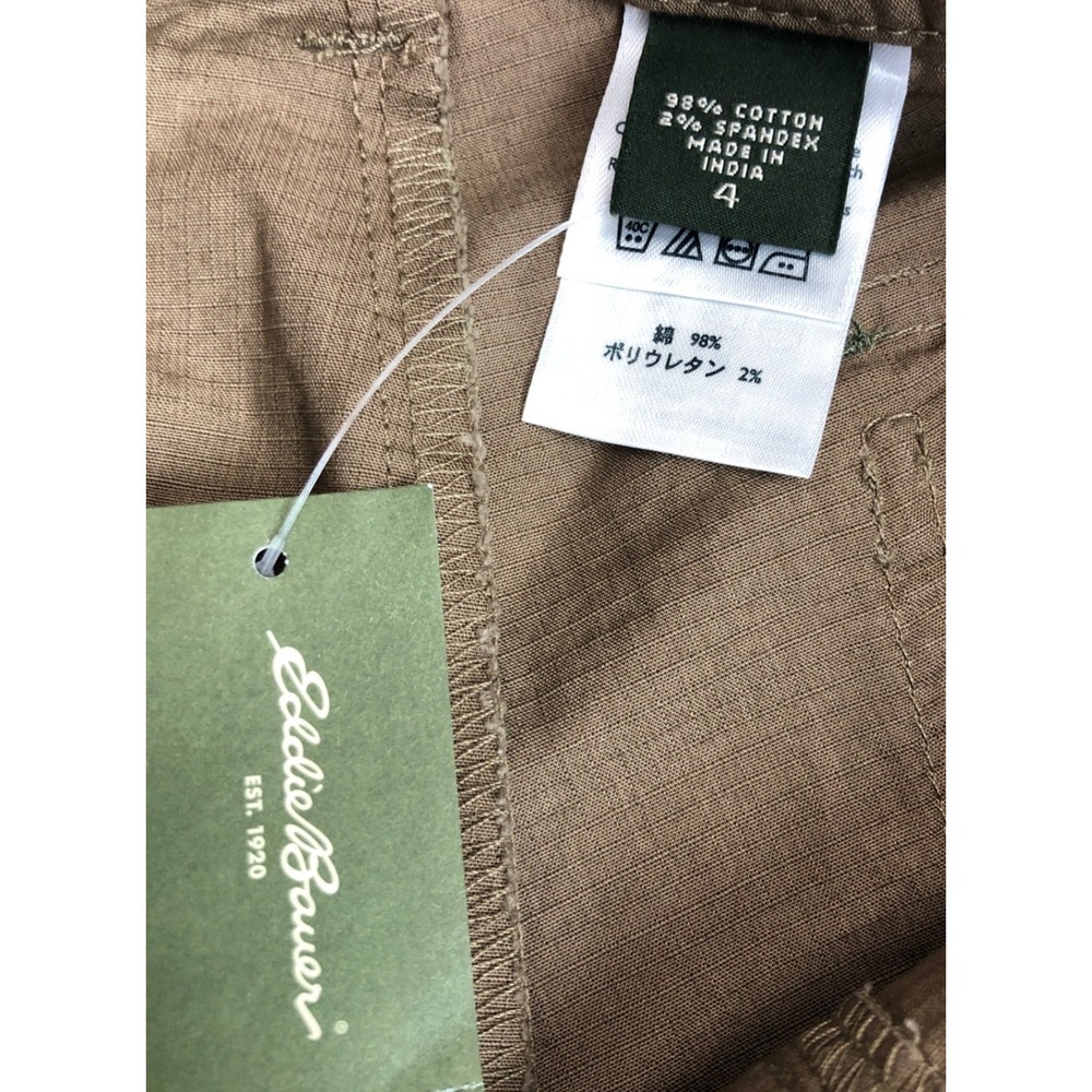 Eddie Bauer Mercer Fit Brown Ripstop Cargo Shorts Womens 4 New Outdoor Hiking - Picture 4 of 10